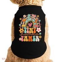 Tiny Human Tamer Groovy Rainbow Daycare Provider Teacher Doggie Tank thumb 0