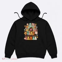 Tiny Human Tamer Groovy Rainbow Daycare Provider Teacher Hoodie thumb 0