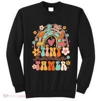 Tiny Human Tamer Groovy Rainbow Daycare Provider Teacher Sweatshirt thumb 0