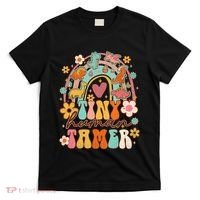Tiny Human Tamer Groovy Rainbow Daycare Provider Teacher T-Shirt thumb 0