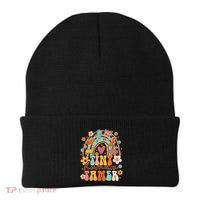 Tiny Human Tamer Groovy Rainbow Daycare Provider Teacher Beanie thumb 0