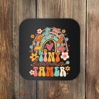 Tiny Human Tamer Groovy Rainbow Daycare Provider Teacher Coaster thumb 0