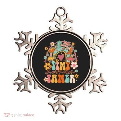 Tiny Human Tamer Groovy Rainbow Daycare Provider Teacher Ornament