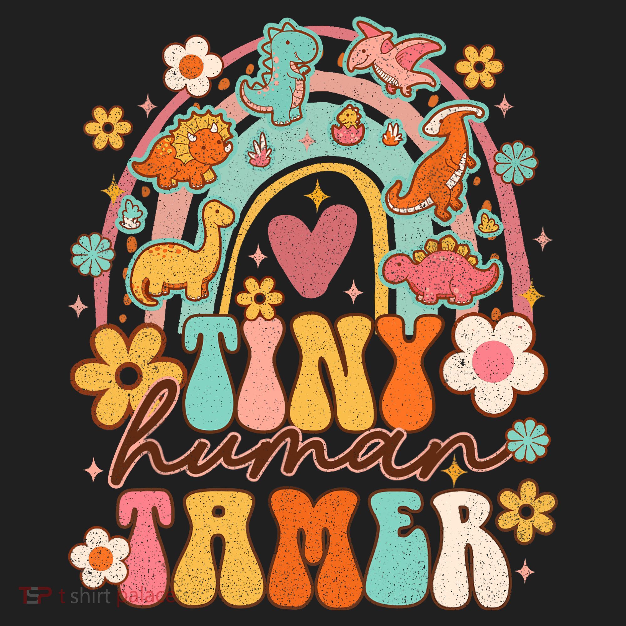 Tiny Human Tamer Groovy Rainbow Daycare Provider Teacher Hat