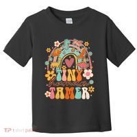Tiny Human Tamer Groovy Rainbow Daycare Provider Teacher Toddler T-Shirt thumb 0