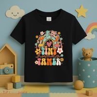 Tiny Human Tamer Groovy Rainbow Daycare Provider Teacher Toddler T-Shirt thumb 3
