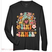 Tiny Human Tamer Groovy Rainbow Daycare Provider Teacher Zone Performance Long-Sleeve T-Shirt thumb 0