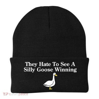 They Hate To See A Silly Goose Winning Goose Funny Saying Beanie