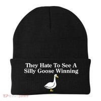 They Hate To See A Silly Goose Winning Goose Funny Saying Beanie thumb 0