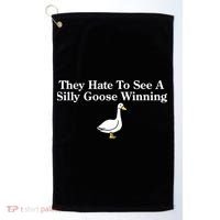They Hate To See A Silly Goose Winning Goose Funny Saying Golf Towel thumb 0