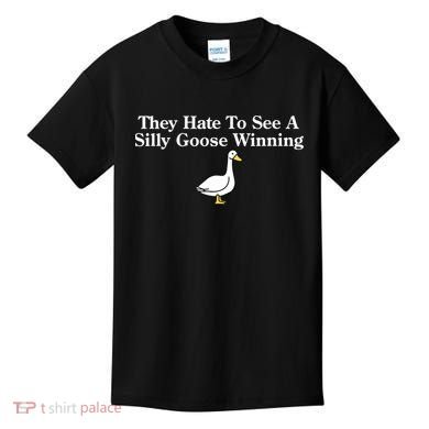 They Hate To See A Silly Goose Winning Goose Funny Saying Kids T-Shirt