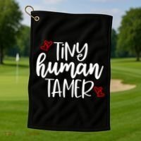 Tiny Human Tamer Funny Golf Towel thumb 1