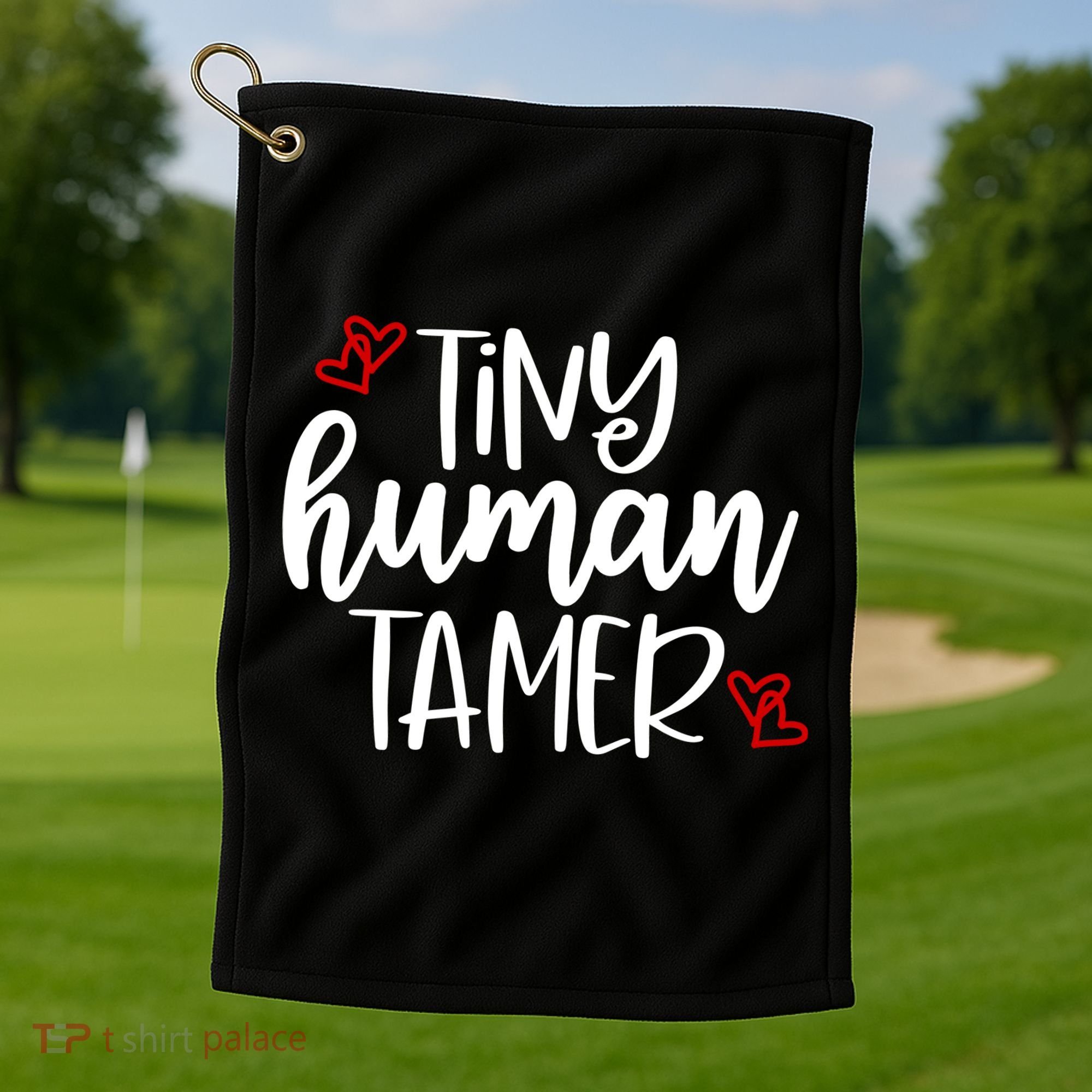 Tiny Human Tamer Funny Golf Towel