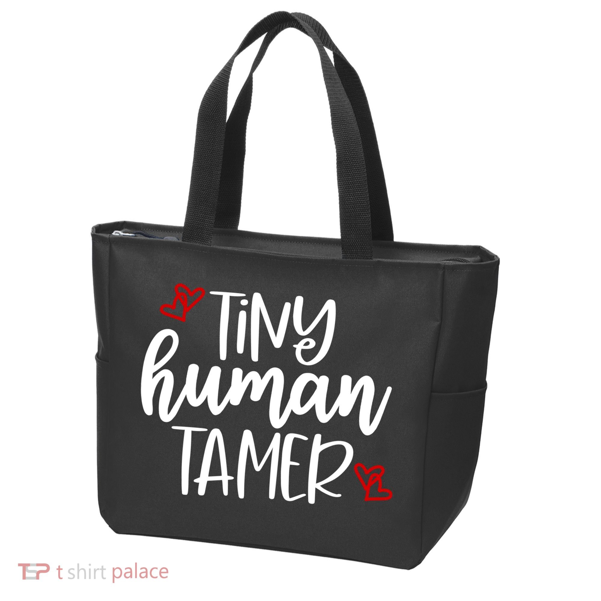 Tiny Human Tamer Funny Tote Bag