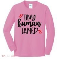 Tiny Human Tamer Funny Kids Long Sleeve Shirt thumb 0