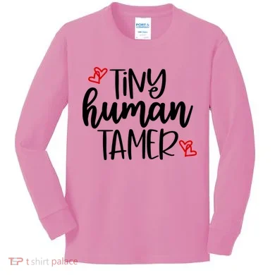 Tiny Human Tamer Funny Kids Long Sleeve Shirt