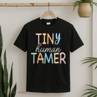 Tiny Human Tamer Daycare Provider Teacher Life Wo Gift T-Shirt thumb 2