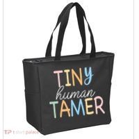 Tiny Human Tamer Daycare Provider Teacher Life Wo Gift Tote Bag thumb 2