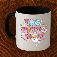 Too Hip To Hop Cute Easter Bunny Holiday Coffee Mug thumb 2