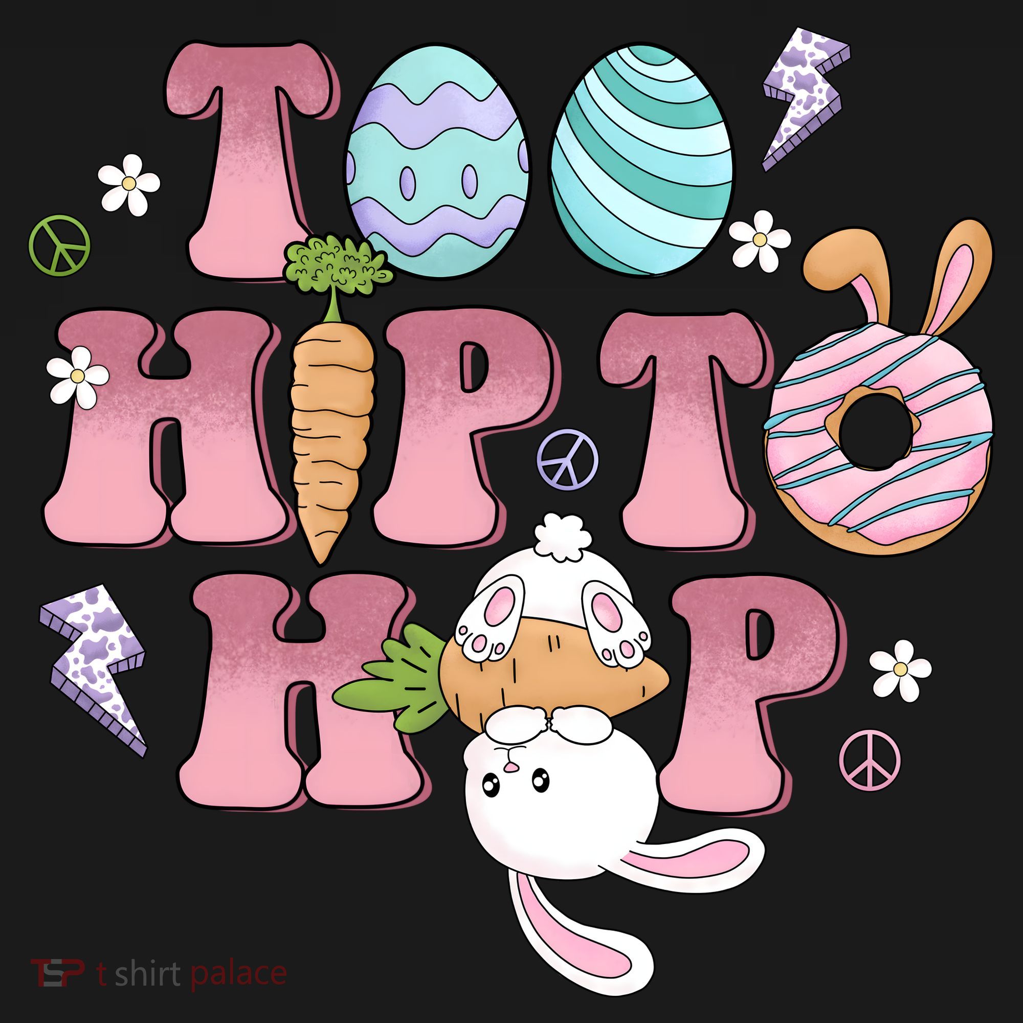 Too Hip To Hop Cute Easter Bunny Holiday Coaster
