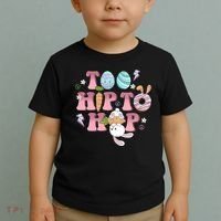 Too Hip To Hop Cute Easter Bunny Holiday Toddler T-Shirt thumb 2