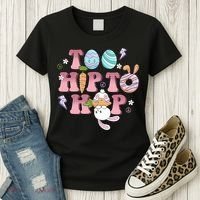 Too Hip To Hop Cute Easter Bunny Holiday Women's T-Shirt thumb 3
