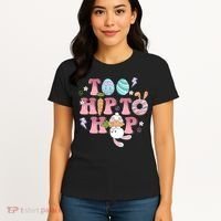 Too Hip To Hop Cute Easter Bunny Holiday Women's T-Shirt thumb 4