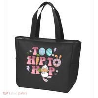 Too Hip To Hop Cute Easter Bunny Holiday Tote Bag thumb 3