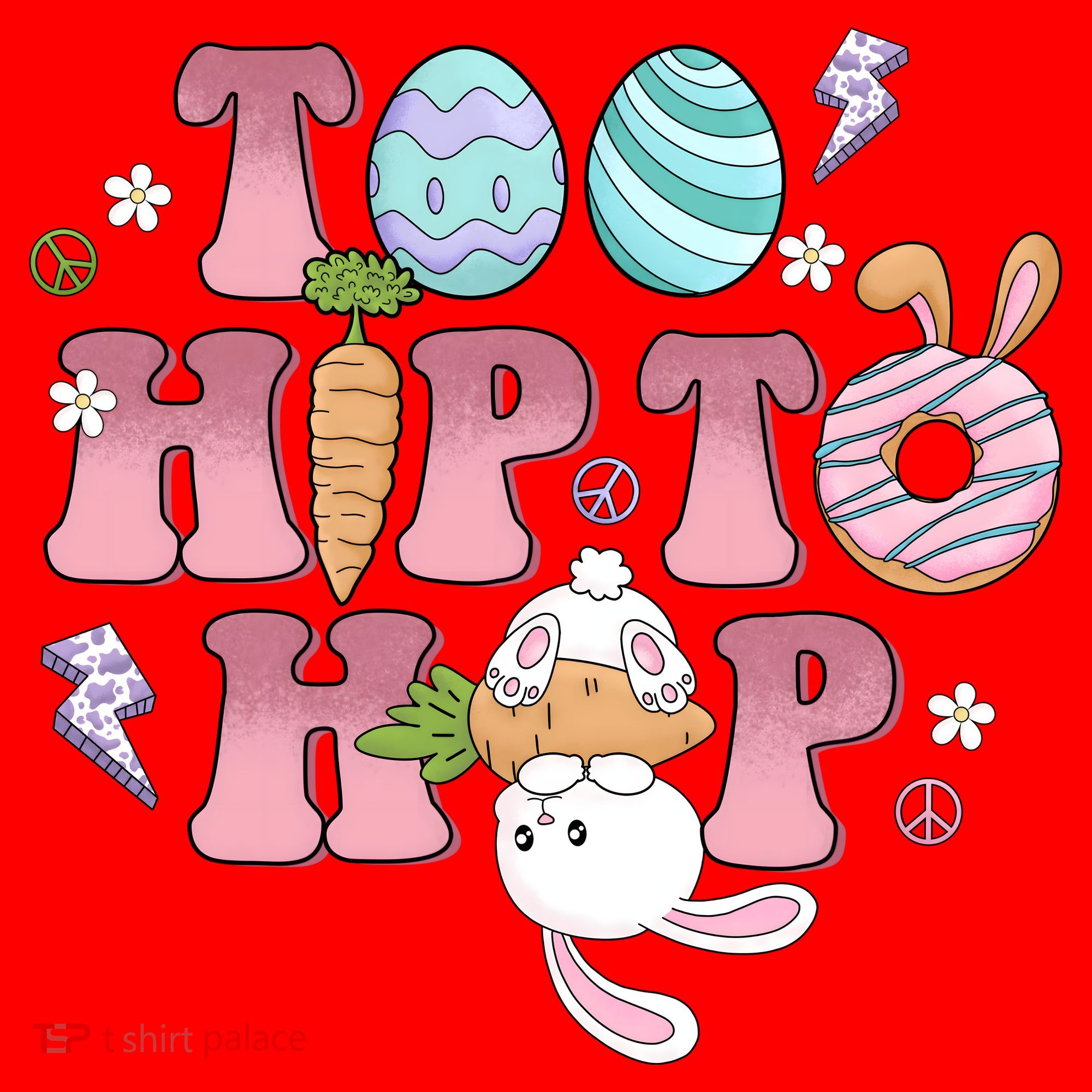 Too Hip To Hop Cute Easter Bunny Holiday Santa Hat