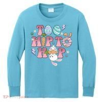 Too Hip To Hop Cute Easter Bunny Holiday Kids Long Sleeve Shirt thumb 0