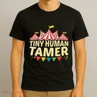 Tiny Human Tamer Funny Aesthetic Circus Art Carnival T-Shirt thumb 3