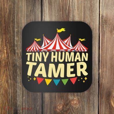Tiny Human Tamer Funny Aesthetic Circus Art Carnival Coaster