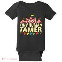 Tiny Human Tamer Funny Aesthetic Circus Art Carnival Baby Bodysuit thumb 0