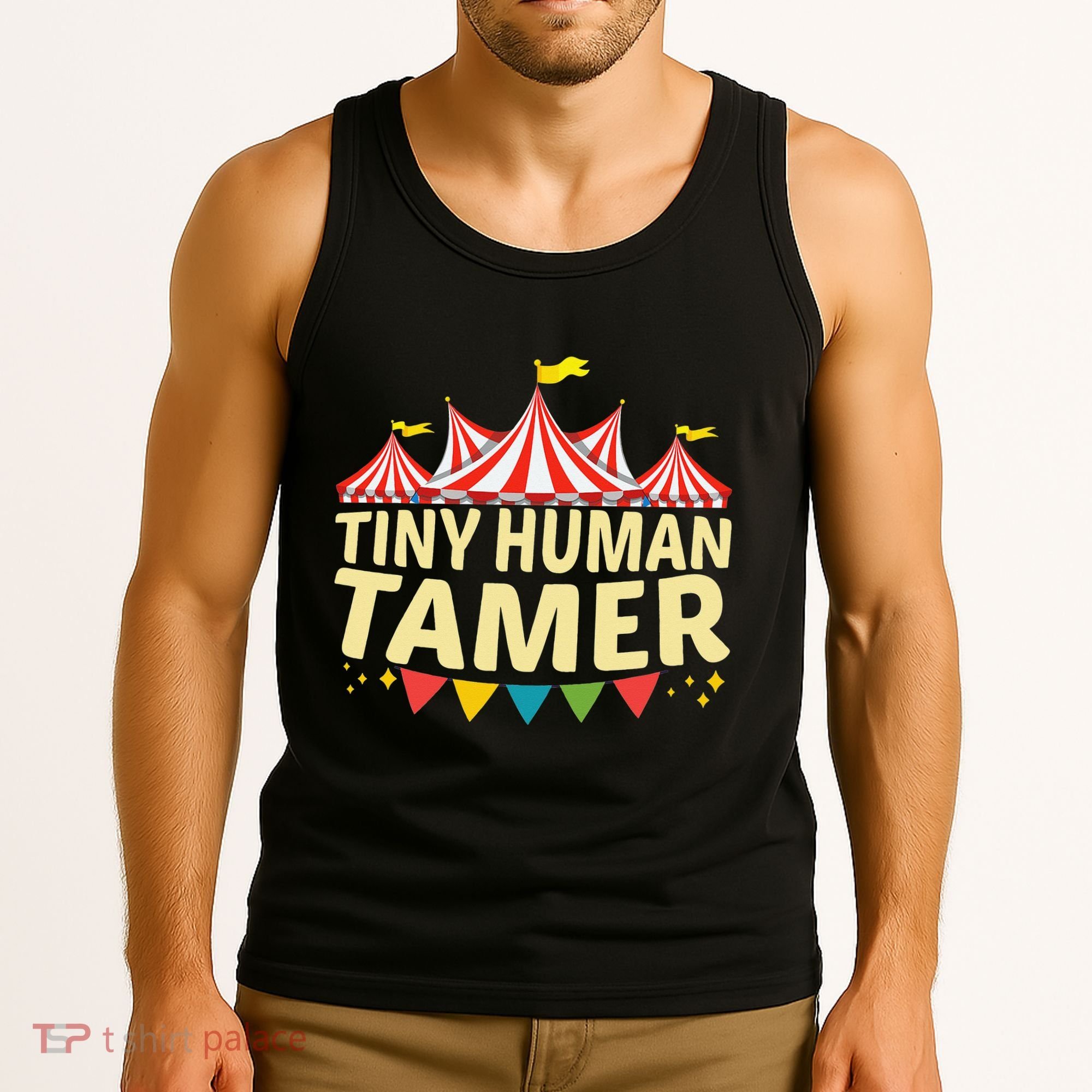 Tiny Human Tamer Funny Aesthetic Circus Art Carnival Tank Top