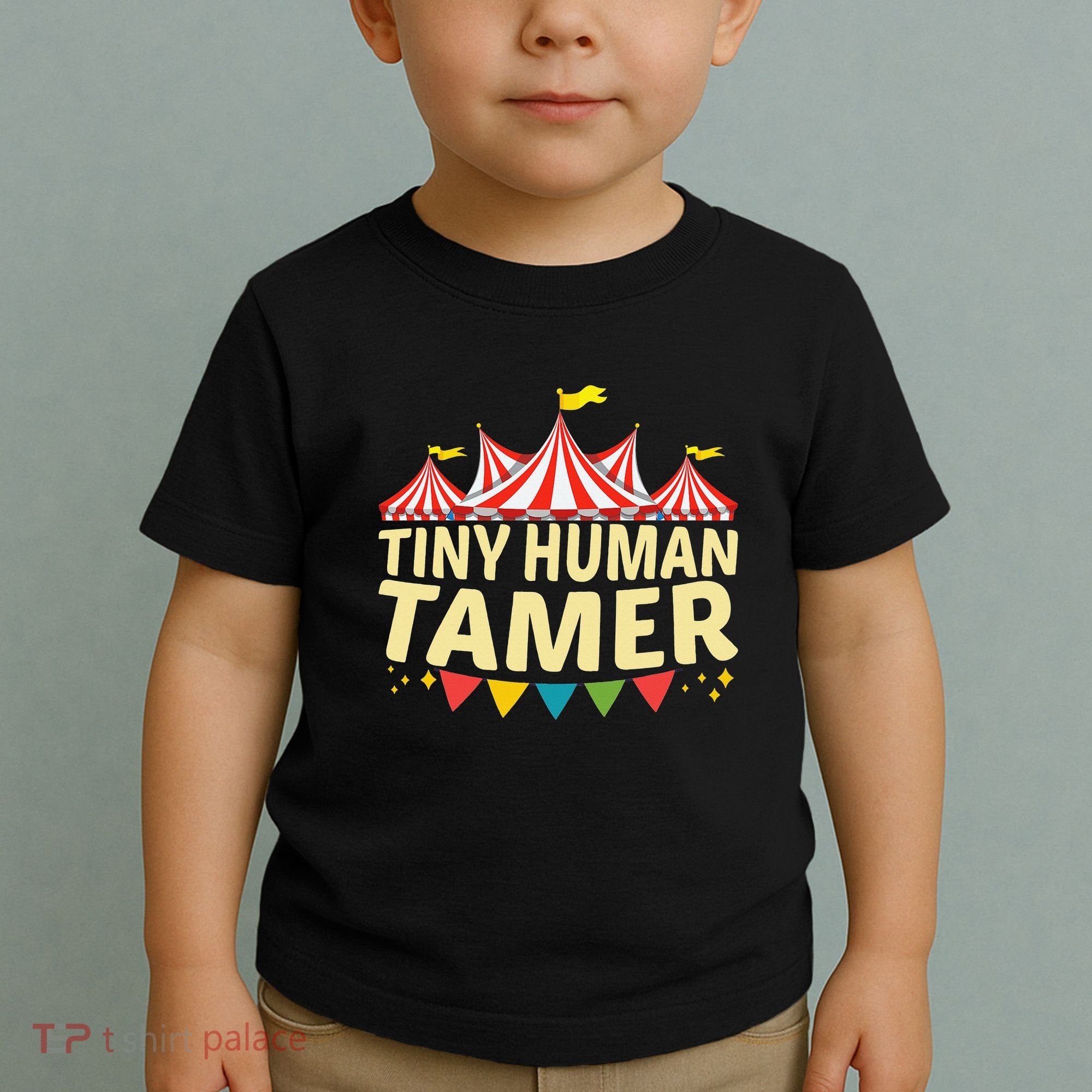 Tiny Human Tamer Funny Aesthetic Circus Art Carnival Toddler T-Shirt