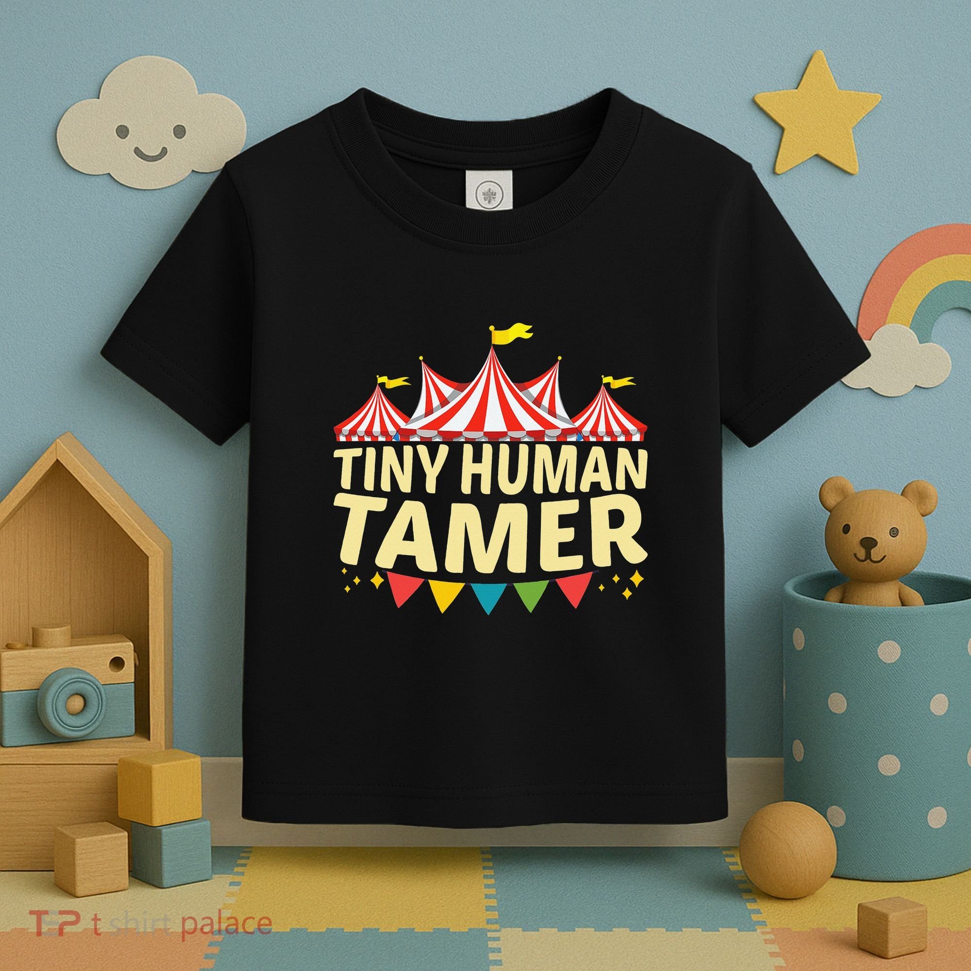 Tiny Human Tamer Funny Aesthetic Circus Art Carnival Toddler T-Shirt