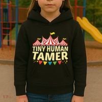 Tiny Human Tamer Funny Aesthetic Circus Art Carnival Kids Hoodie thumb 3
