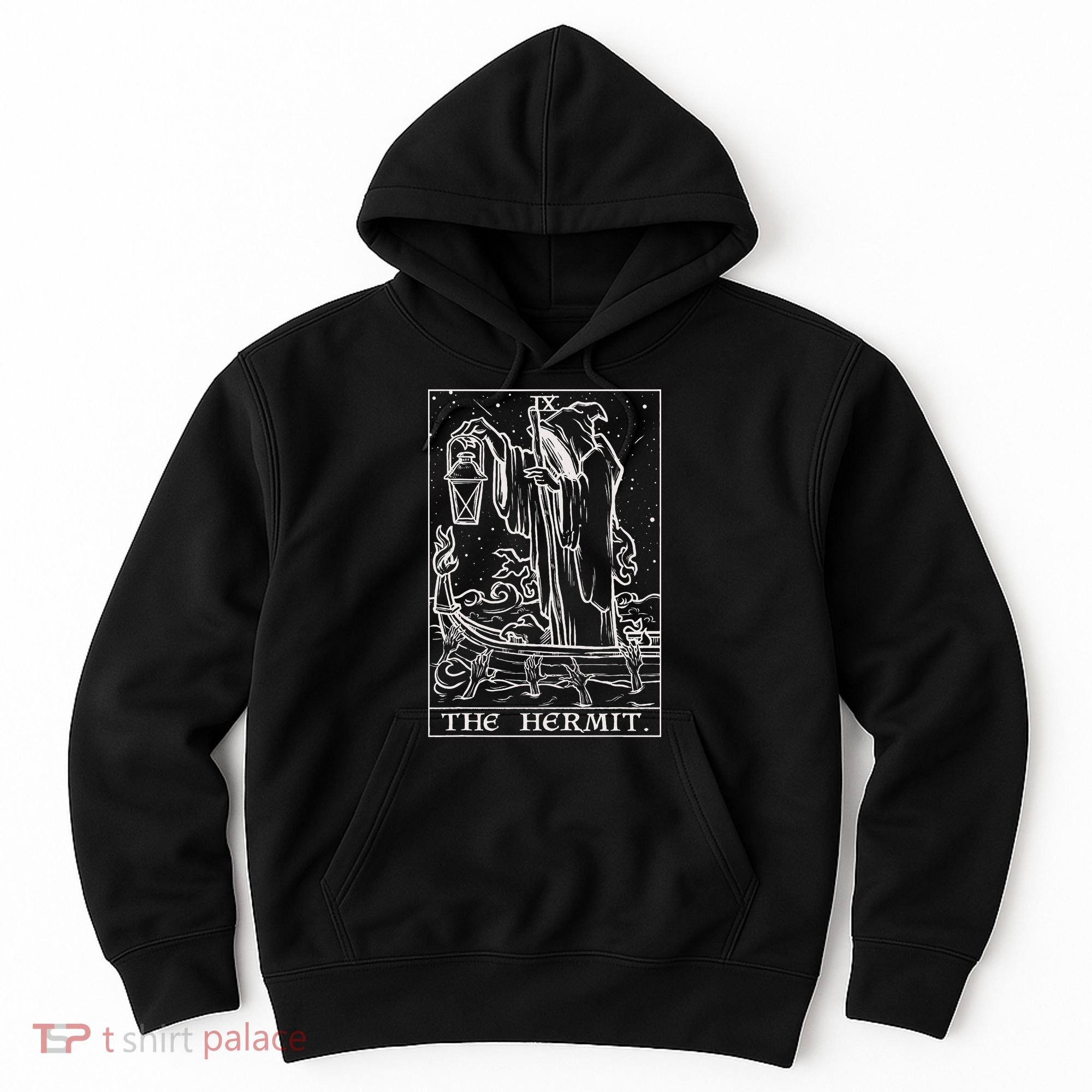 The Hermit Tarot Card Gothic Halloween Grim Reaper Hoodie