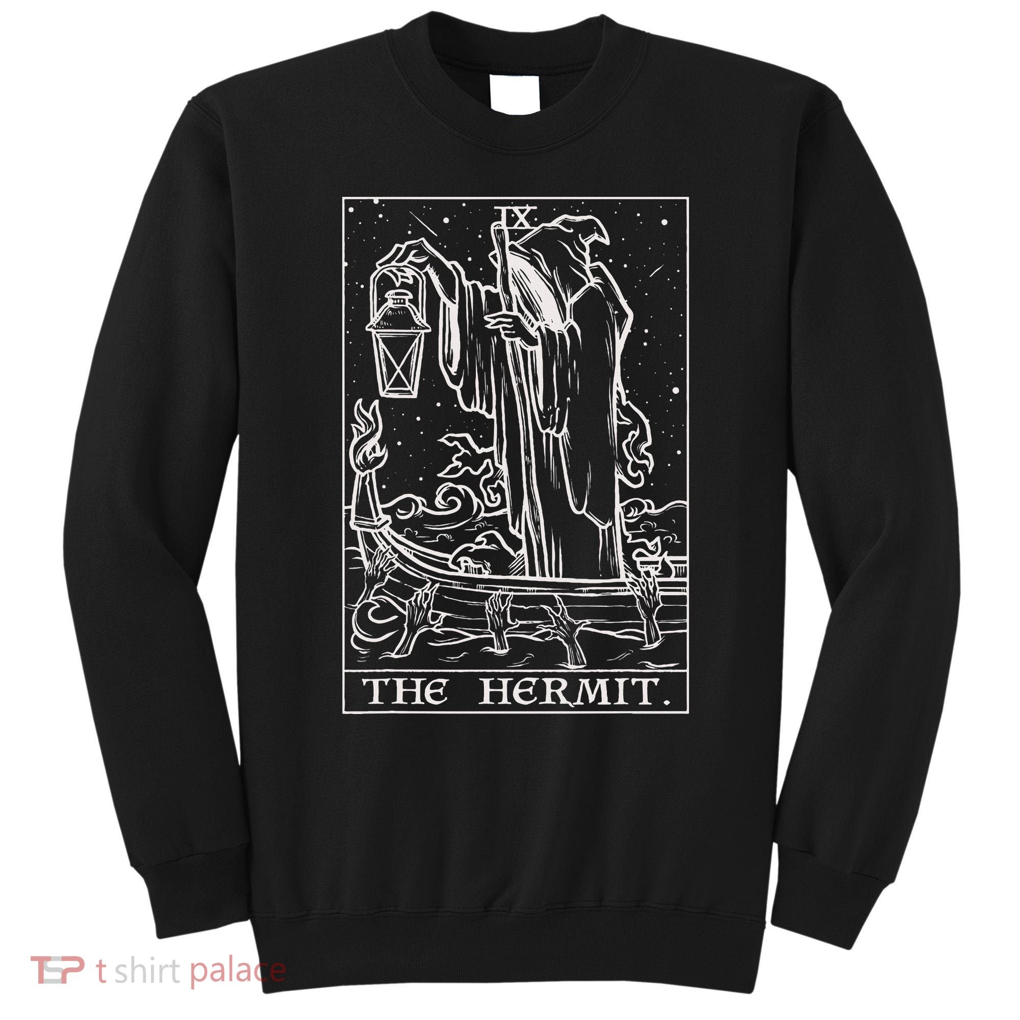 The Hermit Tarot Card Gothic Halloween Grim Reaper Sweatshirt