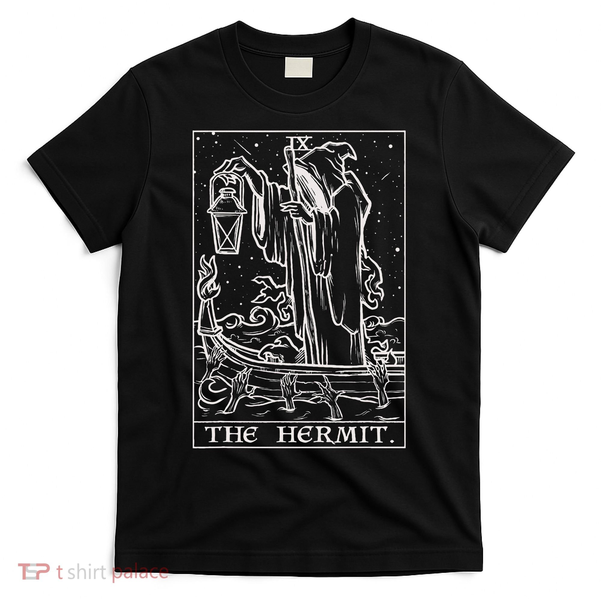 The Hermit Tarot Card Gothic Halloween Grim Reaper T-Shirt