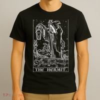 The Hermit Tarot Card Gothic Halloween Grim Reaper T-Shirt thumb 3