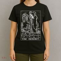 The Hermit Tarot Card Gothic Halloween Grim Reaper T-Shirt thumb 4