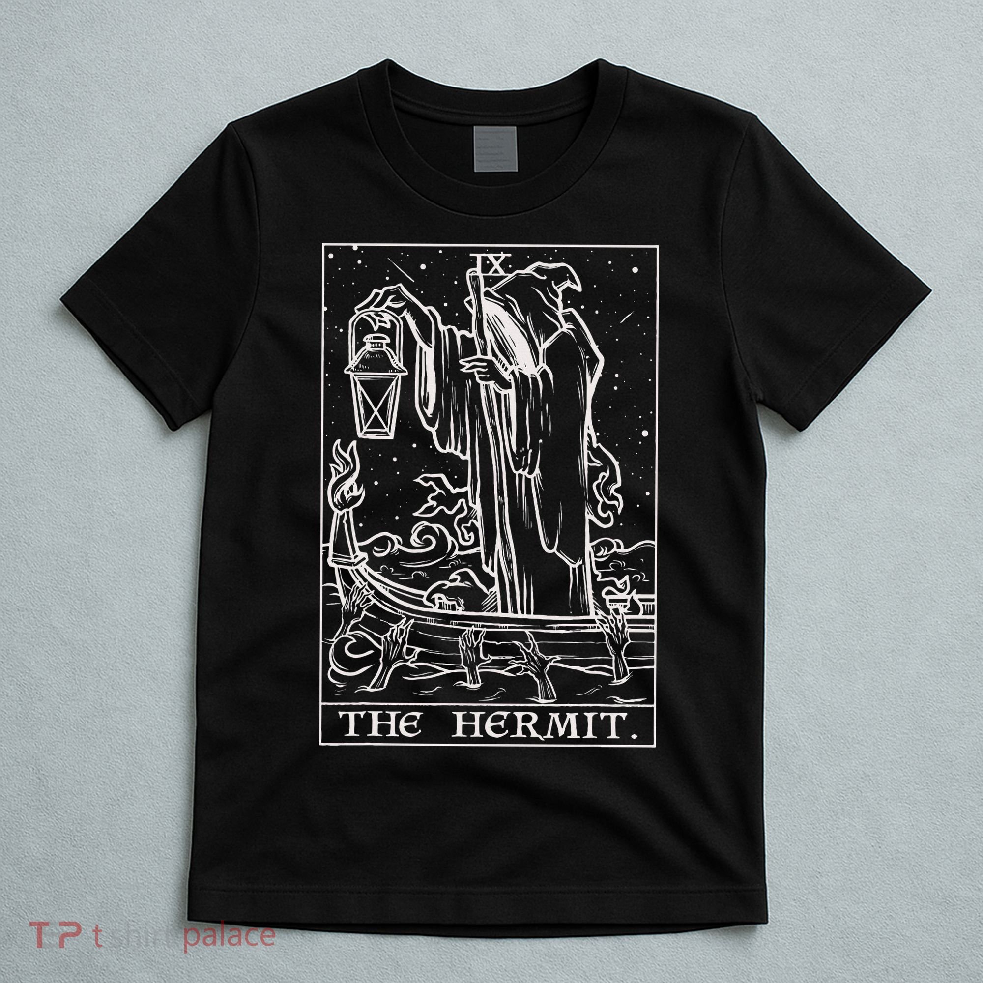 The Hermit Tarot Card Gothic Halloween Grim Reaper T-Shirt
