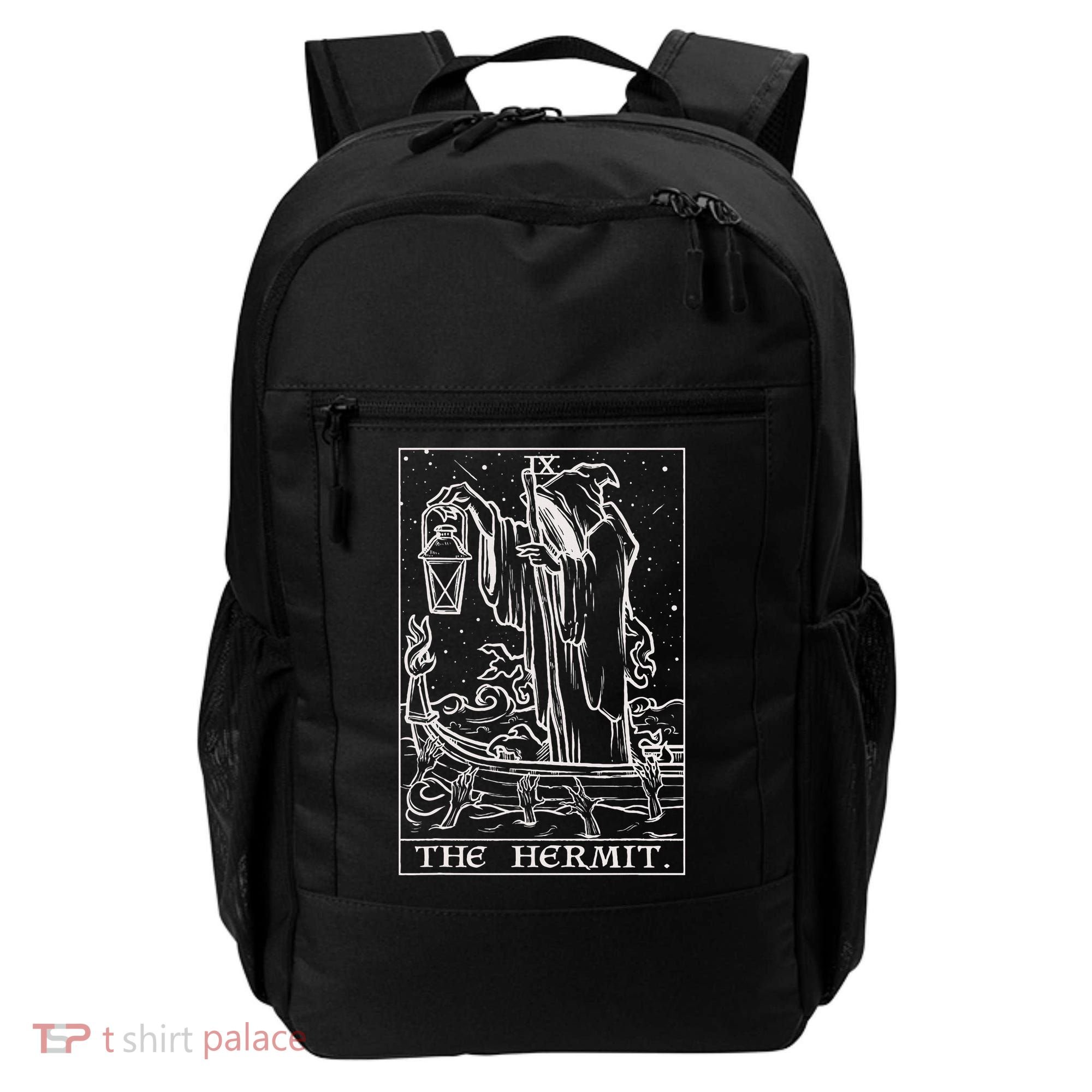 The Hermit Tarot Card Gothic Halloween Grim Reaper Backpack
