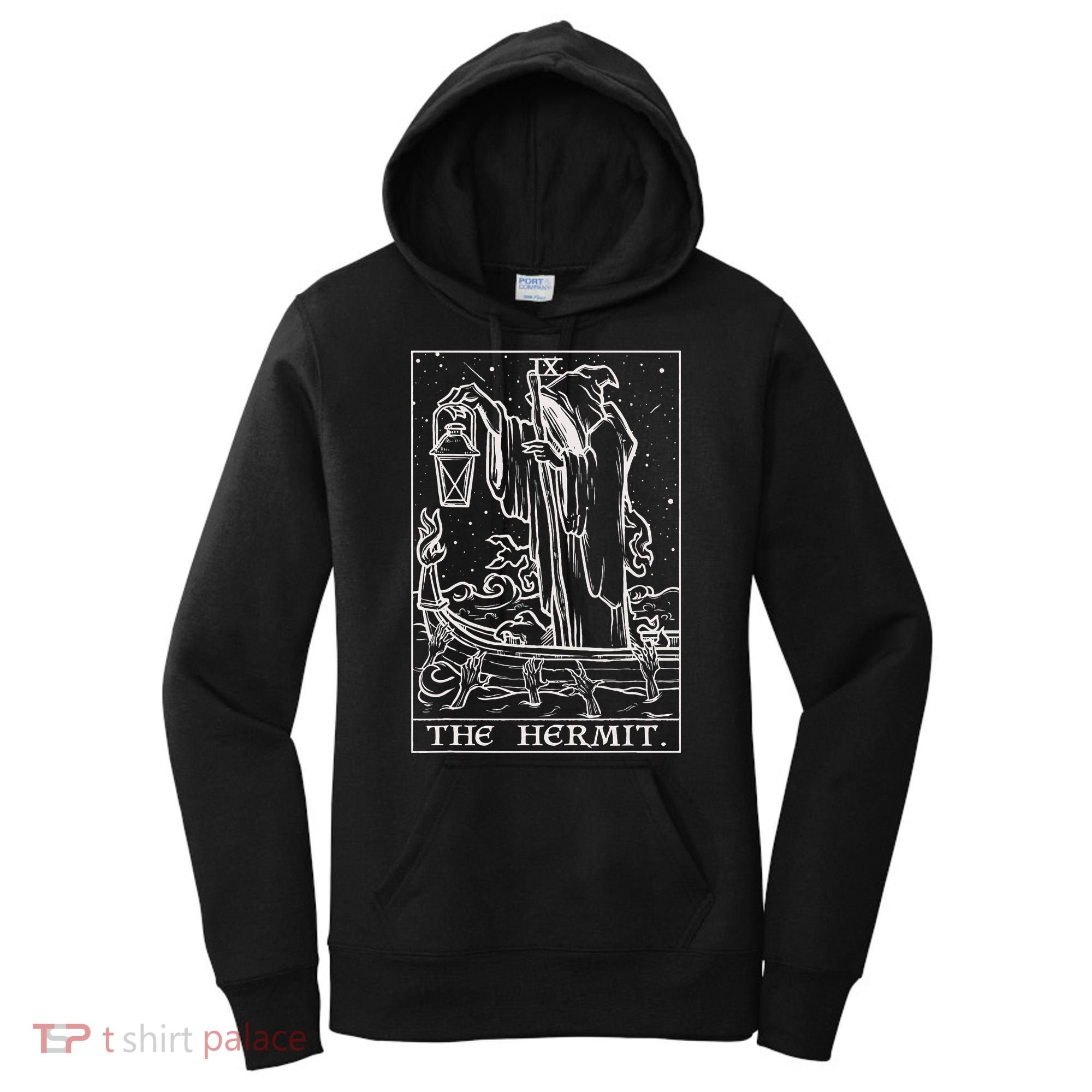 The Hermit Tarot Card Gothic Halloween Grim Reaper Women's Hoodie