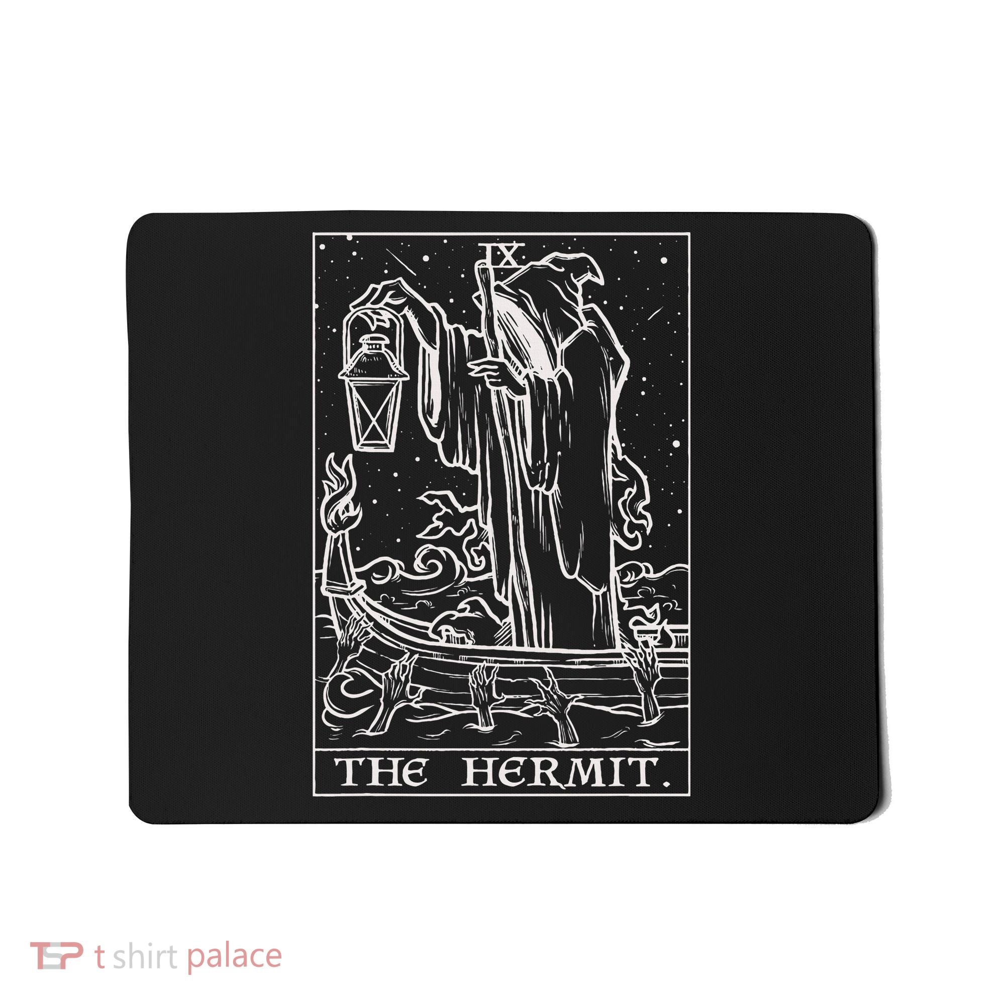 The Hermit Tarot Card Gothic Halloween Grim Reaper Mousepad