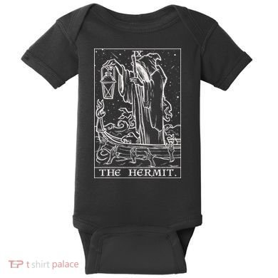 The Hermit Tarot Card Gothic Halloween Grim Reaper Baby Bodysuit