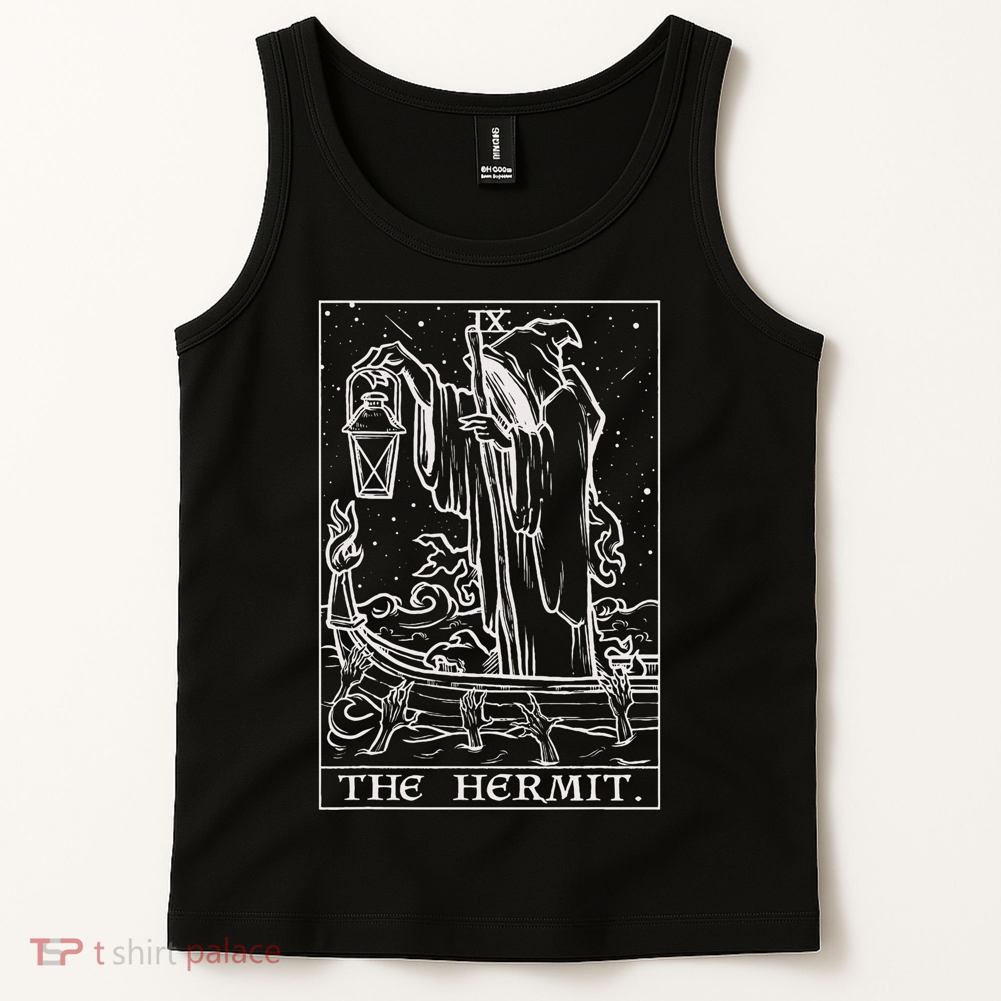 The Hermit Tarot Card Gothic Halloween Grim Reaper Tank Top