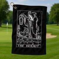The Hermit Tarot Card Gothic Halloween Grim Reaper Golf Towel thumb 1