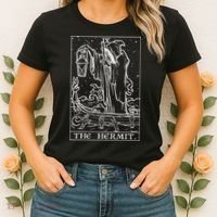 The Hermit Tarot Card Gothic Halloween Grim Reaper Women's T-Shirt thumb 2